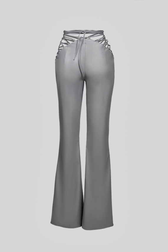 新品 lig. form flare T gray Flared leg grey pants with ties (SKU 738/1.1) in the online store