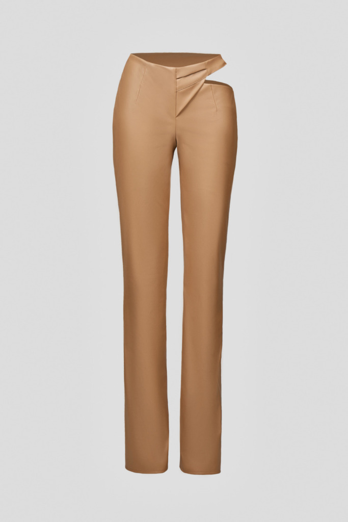 Beige trousers with a thigh slit (SKU 740/3)