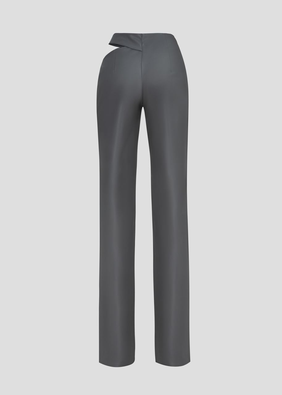 Grey trousers with a thigh slit (SKU 740/1.1)