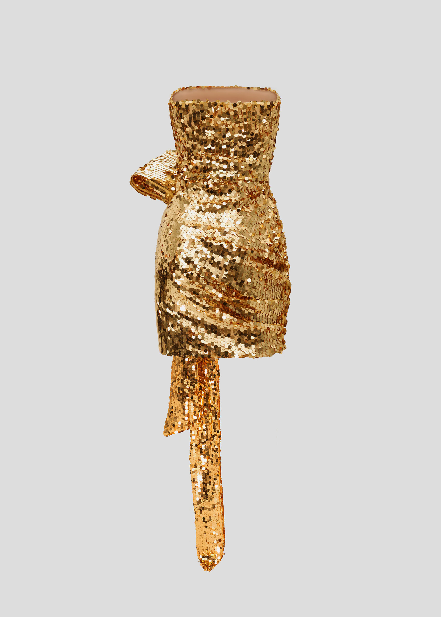 Gold mini dress with bow (SKU 761/12)