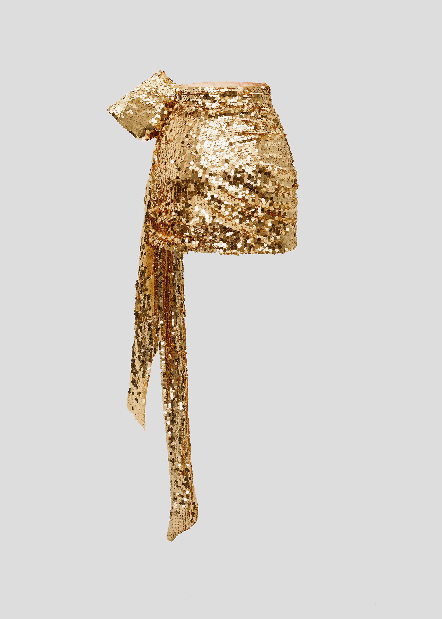 Shiny mini skirt with a bow (SKU 763/12)