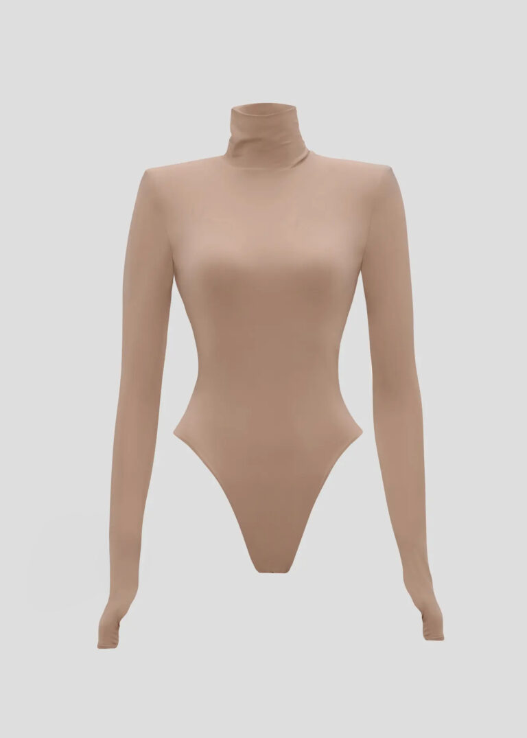 Beiger langärmeliger Body