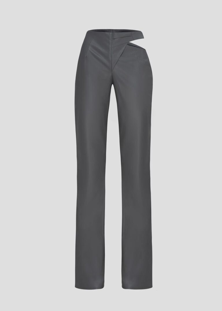 Pantalons gris avec une fente à la cuisse