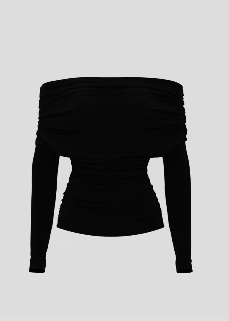 Blouse noire à épaules dénudées