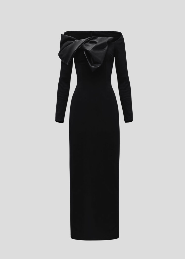 Black maxi dress with bow (SKU 756/1)