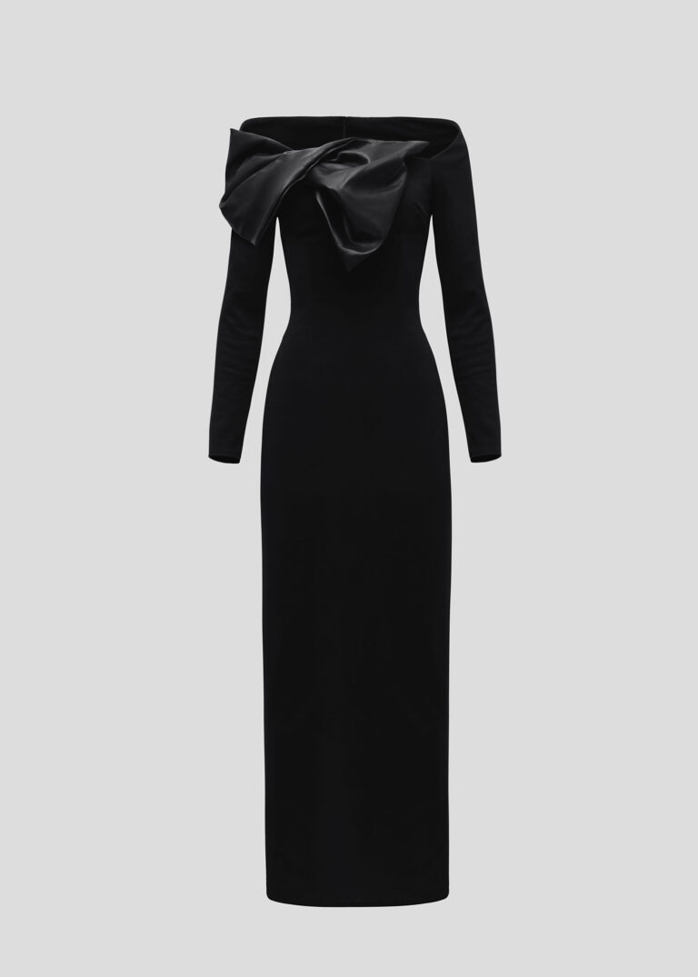Black maxi dress with bow (SKU 756/1)