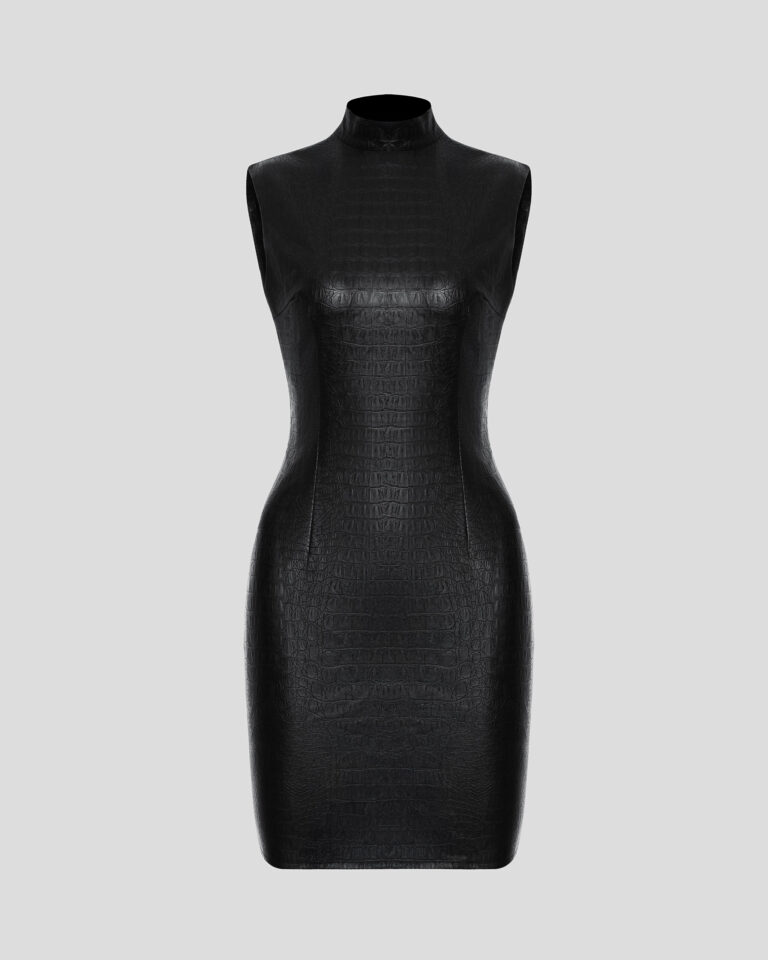 Robe Mini Texturée Noire