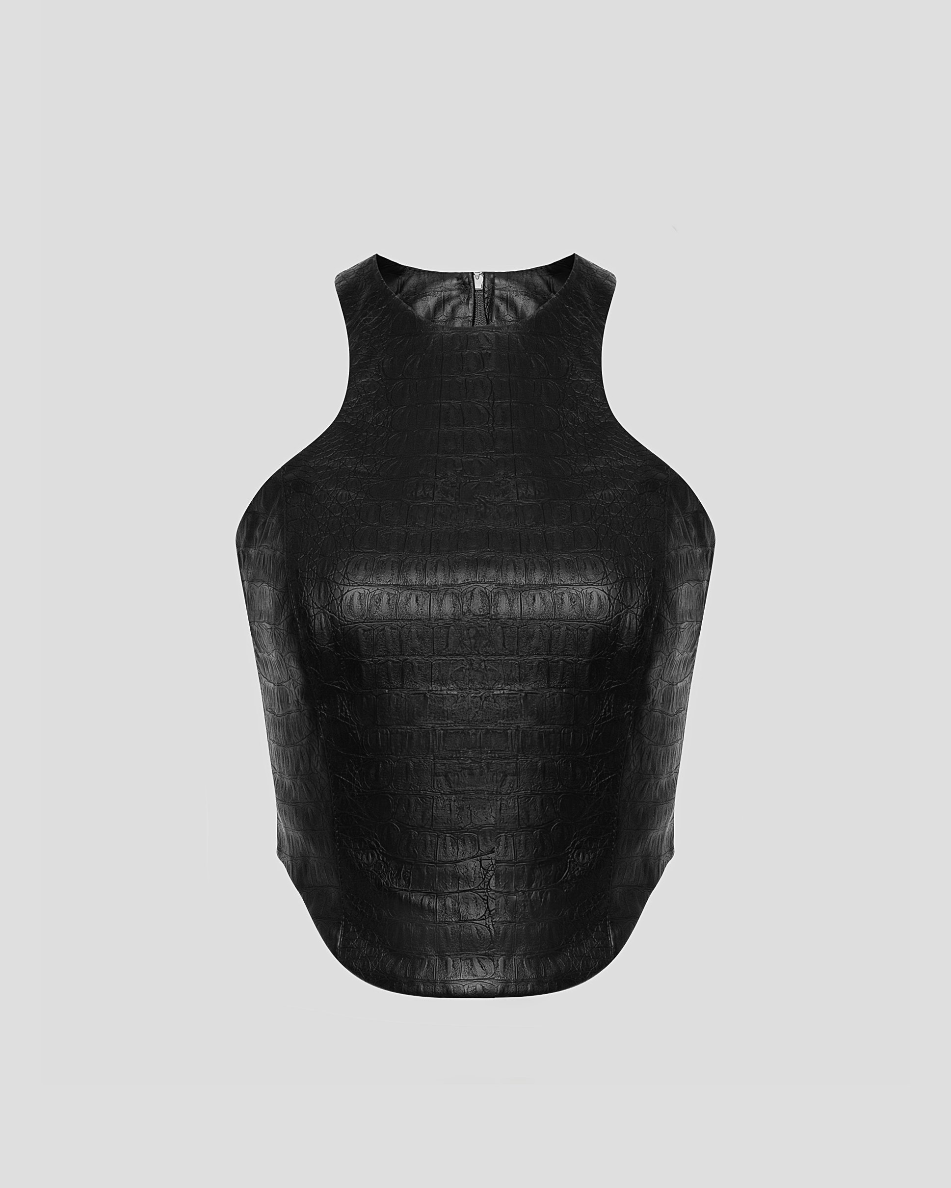 Crop Top Texturé Noir