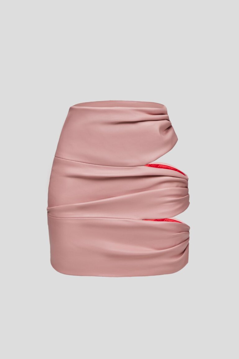 Gonna mini drappeggiata rosa