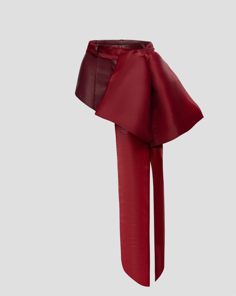 Bordeaux Shorts with Detachable Bow