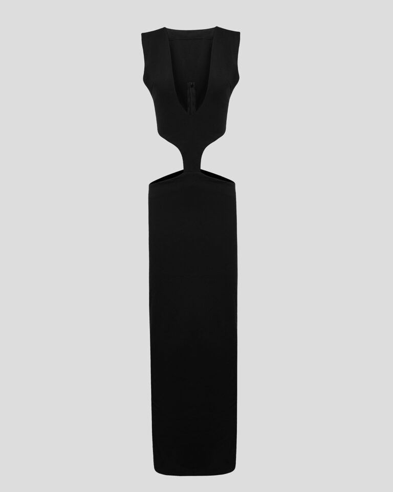 Black Dress with Waist Cut-Outs (SKU 774/1)