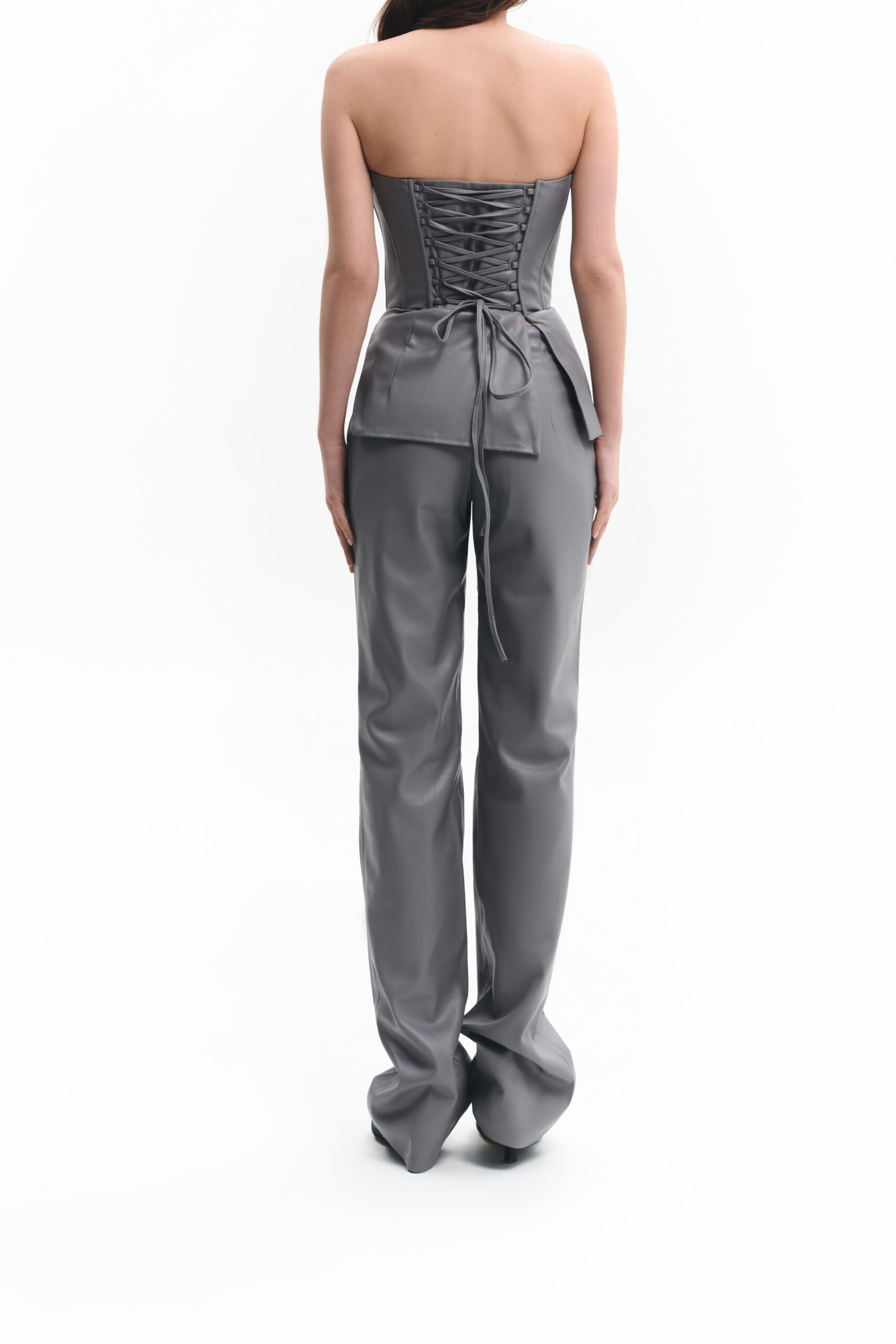 Grey trousers with a thigh slit (SKU 740/1.1)