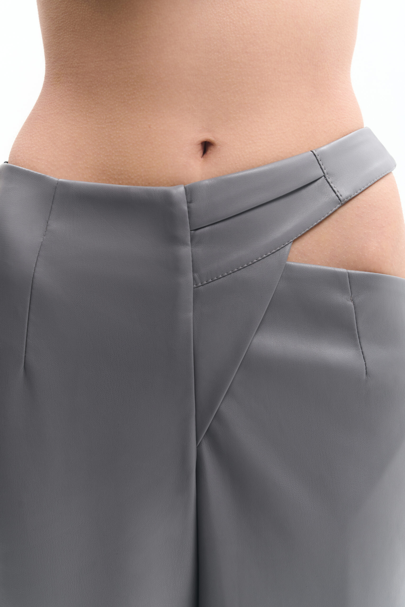 Grey trousers with a thigh slit (SKU 740/1.1)