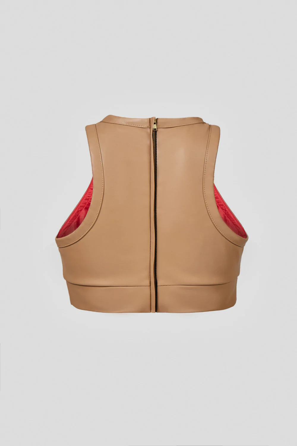 Beige eco-leather crop top (SKU 733/3)