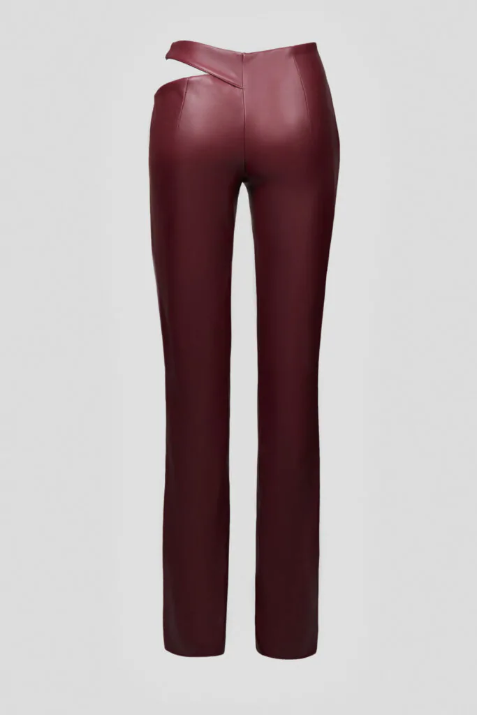 Burgundy trousers with a thigh slit (SKU 740/13)