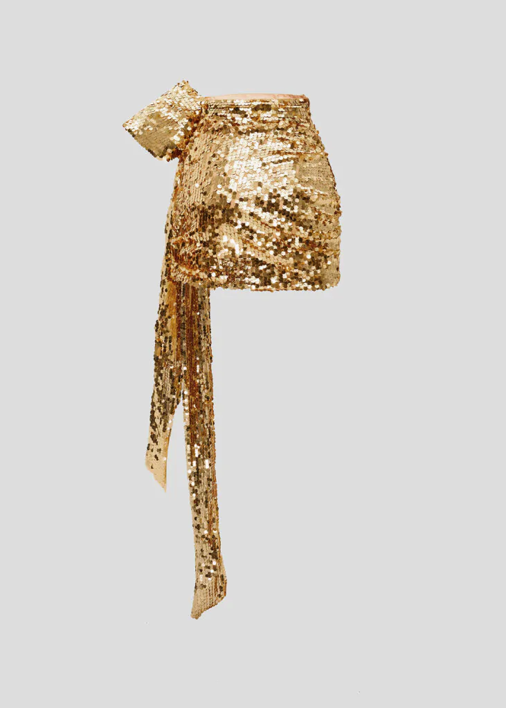 Shiny mini skirt with a bow (SKU 763/12)