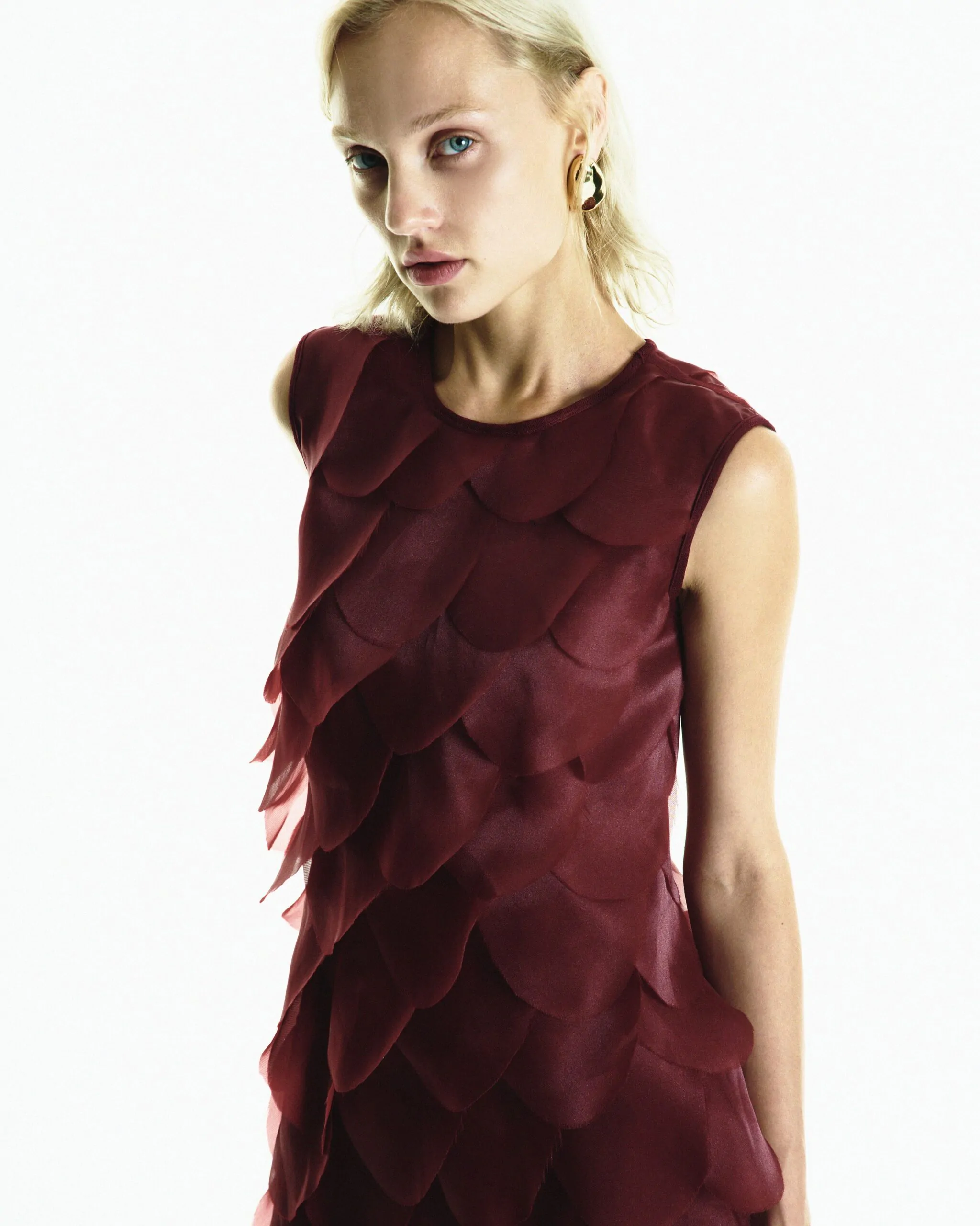 Bordeaux Dress with Voluminous Elements (SKU 768/13)