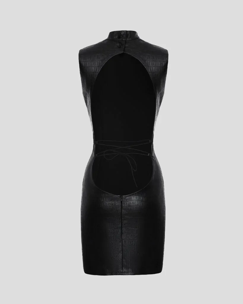 Black Textured Mini Dress (SKU 777/1)