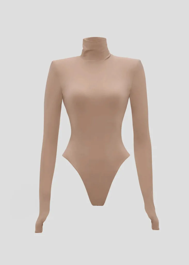 Beige long-sleeved bodysuit (SKU 747/3)