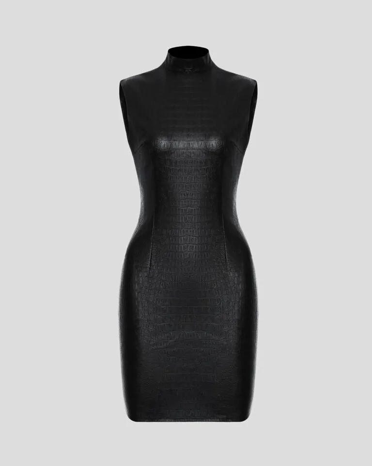 Black Textured Mini Dress (SKU 777/1)