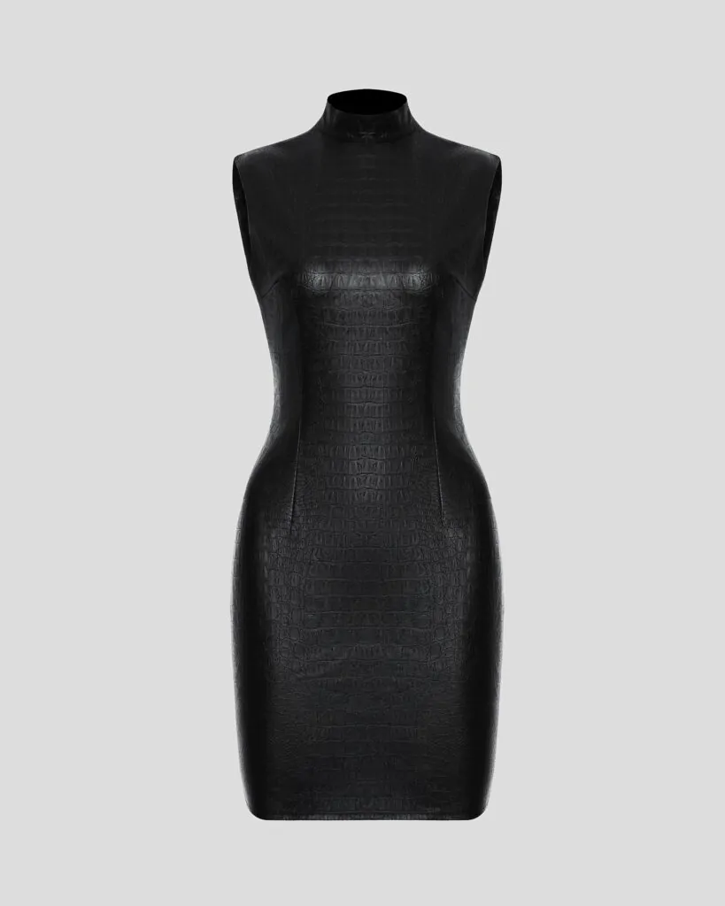 Black Textured Mini Dress (SKU 777/1)
