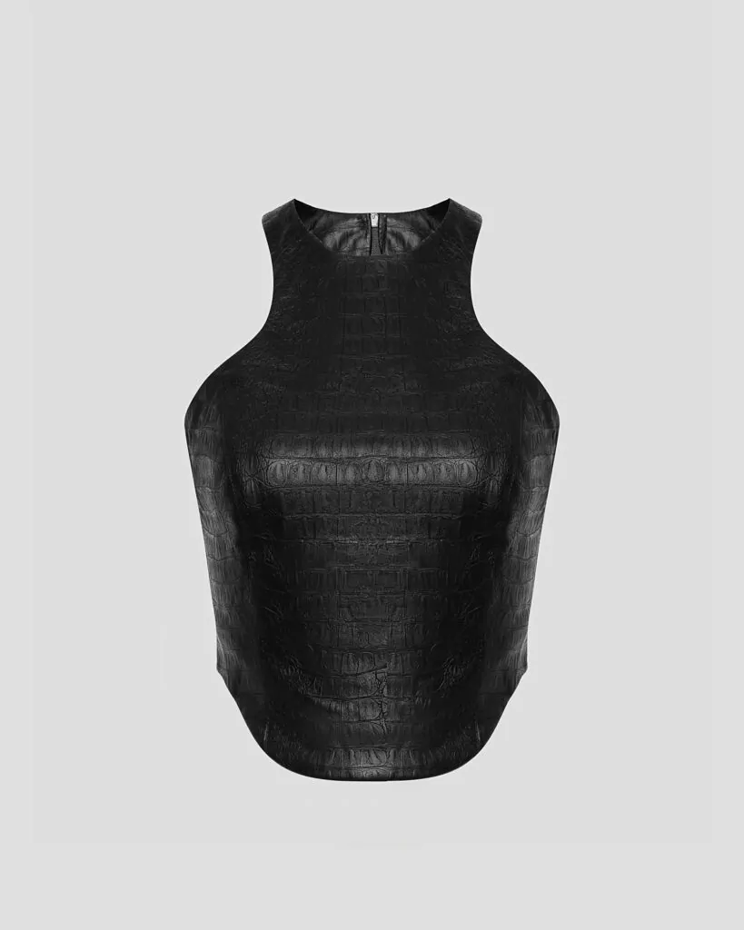 Black Textured Crop Top (SKU 775/1)