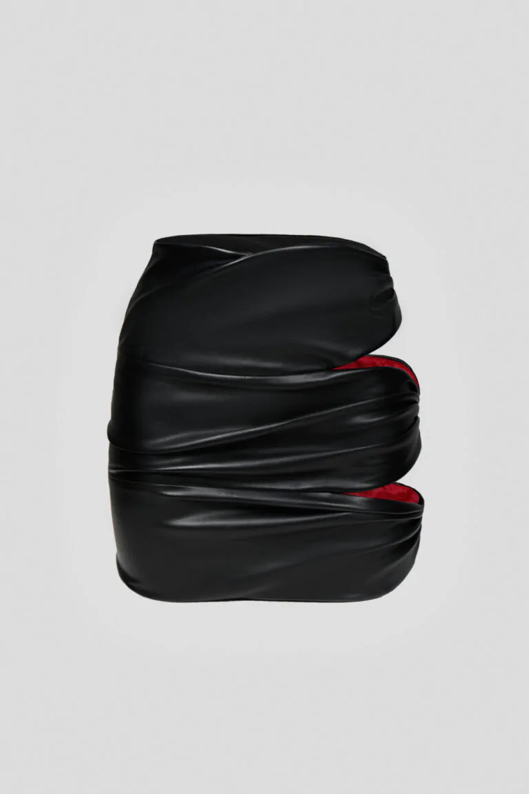 Drapped black mini skirt (SKU 735/1)