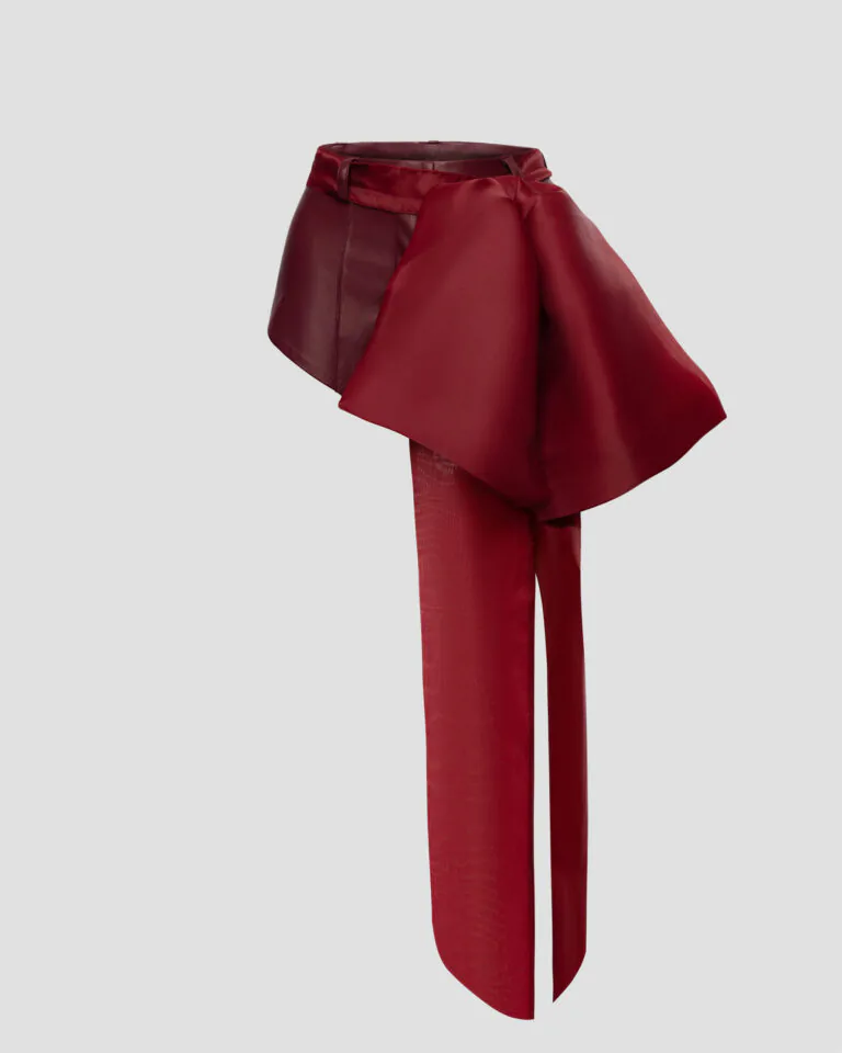 Bordeaux Shorts with Detachable Bow