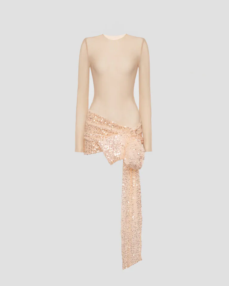 Mini Dress with Skirt and Shiny Bow (SKU 773/3)