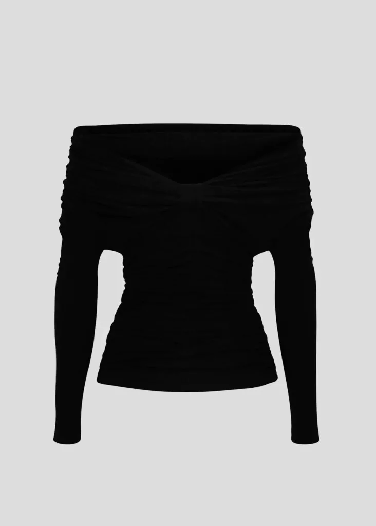 Black blouse with open shoulders (SKU 748/1)